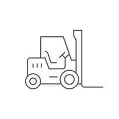 Forklift loader line outline icon