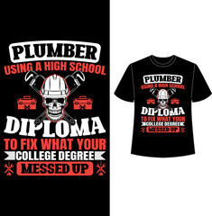 Plumber t shirt design, plumber t shirt vector, plumber elements, tools, vector, graphics, background, grunge.