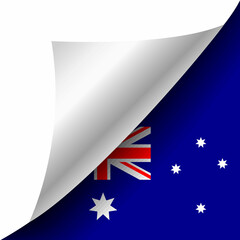Hidden Australia flag with curled corner