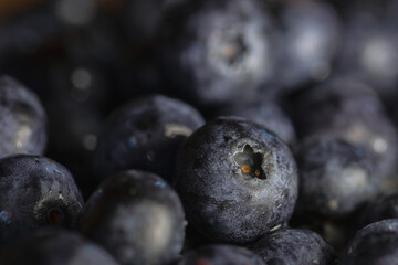 Ripe blueberries on a plate