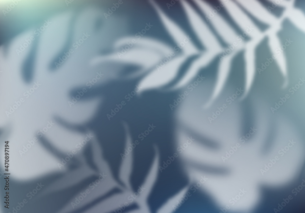 Poster vector background with white silhouettes of palm leaves. mysterious minimalist tropical pattern