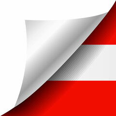 Hidden Austria flag with curled corner