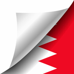 Hidden Bahrain flag with curled corner