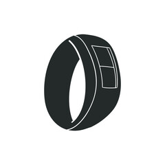 Smart Watch Icon Silhouette Illustration. Clock Vector Graphic Pictogram Symbol Clip Art. Doodle Sketch Black Sign.