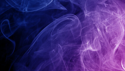 abstract colorful smoke swirls on black background