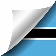 Hidden Botswana flag with curled corner