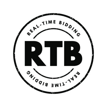 RTB - Real-time bidding acronym, business concept background
