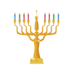 candles in golden chandelier