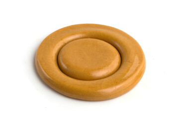 dalgona cookies on white background