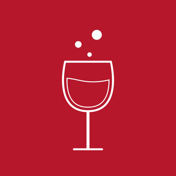 Glass wine vector. symbol. logo design.