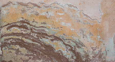 old wall with discoloration paint