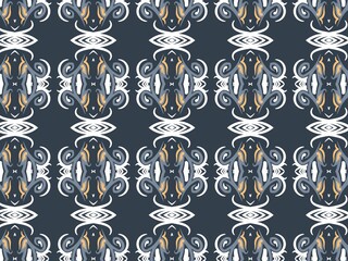 Ethnic patterned ornate hand drawn. Seamless pattern, background. Ornamental In baroque, rococo, victorian, renaissance medieval style. Decorative illustration hand drawn. Digital art illustration