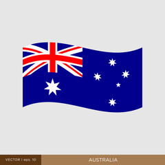 Waving flag of Australia vector illustration design template.