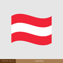 Waving flag of Austria vector illustration design template.