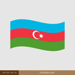 Waving flag of Azerbaijan vector illustration design template.