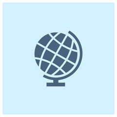 Flat icon of globe sign