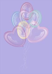 Multicolored balloons for the holiday, postcards, congratulations