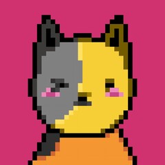 Fototapeta premium cute cat illustration pixel art design style