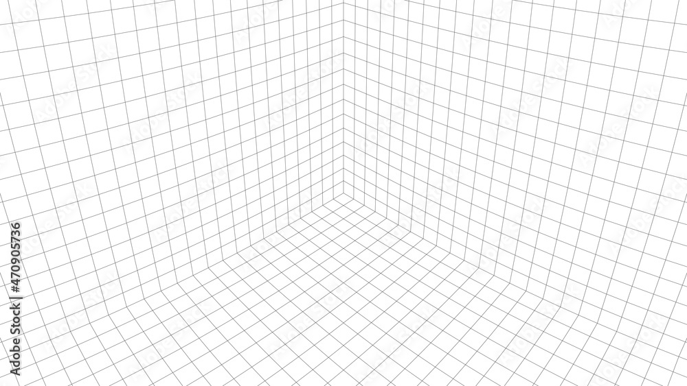 Poster Vector gradient grid. Perspective tile of lines. Detailed vector illustration.