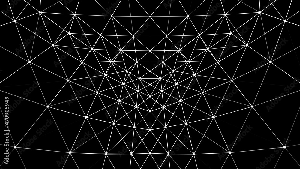 Poster Vector gradient grid. Perspective tile of lines. Detailed vector illustration.