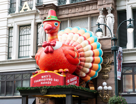 Turkey on top of Macy's in Herald Square for the Thanksgiving Day Parade