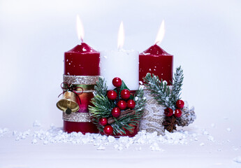 christmas decoration with candle