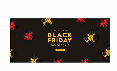 Black friday sale banner or square flyer