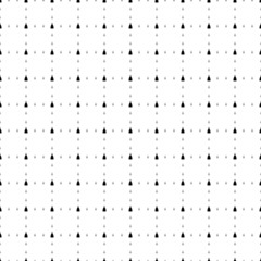 Square seamless background pattern from geometric shapes are different sizes and opacity. The pattern is evenly filled with small black Christmas trees. Vector illustration on white background