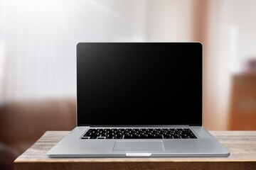 Fototapeta premium Modern laptop computer with a blank screen