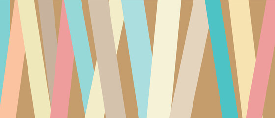 Striped background with geometric shapes. Template for wallpaper, screensavers, modern design in postel shades of color.