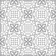 Vector pattern with symmetrical elements . Repeating geometric tiles from striped elements. black patterns.