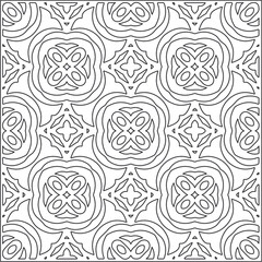 Vector pattern with symmetrical elements . Repeating geometric tiles from striped elements. black patterns.