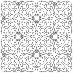 Vector pattern with symmetrical elements . Repeating geometric tiles from striped elements. black patterns.