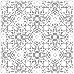 Vector pattern with symmetrical elements . Repeating geometric tiles from striped elements. black patterns.