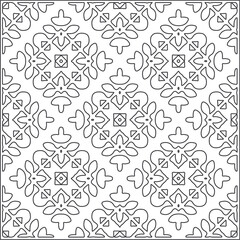 Vector pattern with symmetrical elements . Repeating geometric tiles from striped elements. black patterns.