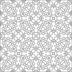 Vector pattern with symmetrical elements . Repeating geometric tiles from striped elements. black patterns.