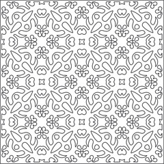 Vector pattern with symmetrical elements . Repeating geometric tiles from striped elements. black patterns.