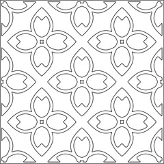 Vector pattern with symmetrical elements . Repeating geometric tiles from striped elements. black patterns.