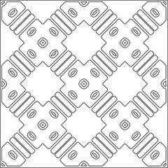 Vector pattern with symmetrical elements . Repeating geometric tiles from striped elements. black patterns.