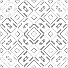 Vector pattern with symmetrical elements . Repeating geometric tiles from striped elements. black patterns.