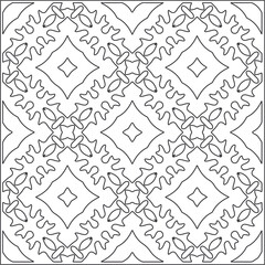 Vector pattern with symmetrical elements . Repeating geometric tiles from striped elements. black patterns.