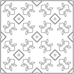 Vector pattern with symmetrical elements . Repeating geometric tiles from striped elements. black patterns.