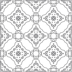 Vector pattern with symmetrical elements . Repeating geometric tiles from striped elements. black patterns.
