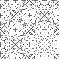 Vector pattern with symmetrical elements . Repeating geometric tiles from striped elements. black patterns.