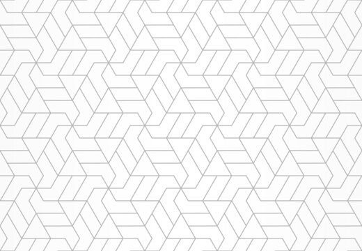 Pattern with crossing thin lines and polygons. Vector abstract geometric diamond texture in light color. Seamless linear pattern for textile, fabric, wrapping. Background for design.