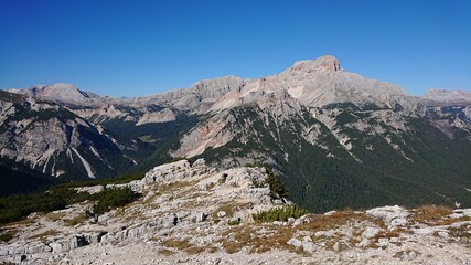 Fototapeta na wymiar Beautiful mountain landscape of Dolomities natinal park in north Italy