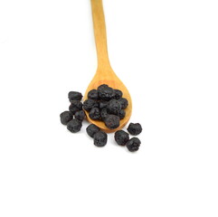 Dried Blueberries On White Background. Dried blueberries pile isolated on white background.