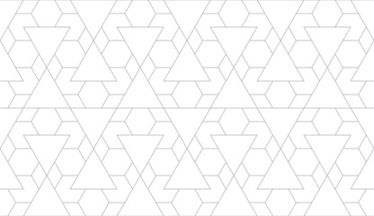 Pattern with thin lines and triangles. Vector trendy abstract texture for modern design. Seamless linear pattern for fabric, textile and wrapping. Modern monochrome geometric swatch.