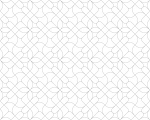 Pattern with thin curl lines and scrolls on white background. Monochrome abstract floral linear texture. Seamless ornamental design. Vector design for swatches, fabric, wrapping in Arabic style.