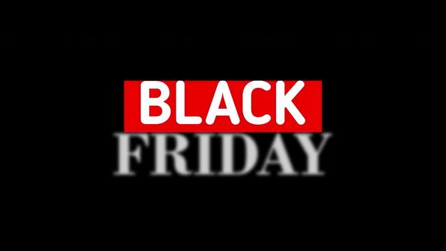 black friday animation - sale, promotion, typography text - black and white